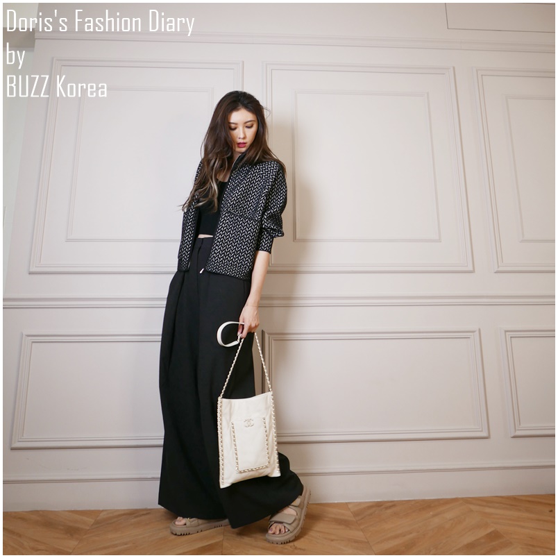♣ F002 Doriss Fashion Diary 訂製氣勢俐落西裝寬褲 英倫咖/霧黑