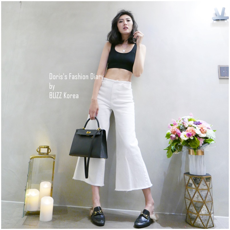 ♣ Doris’s Fashion Diary 螺紋棉短腰背後勾勾排釦背心 白色/灰色/黑色