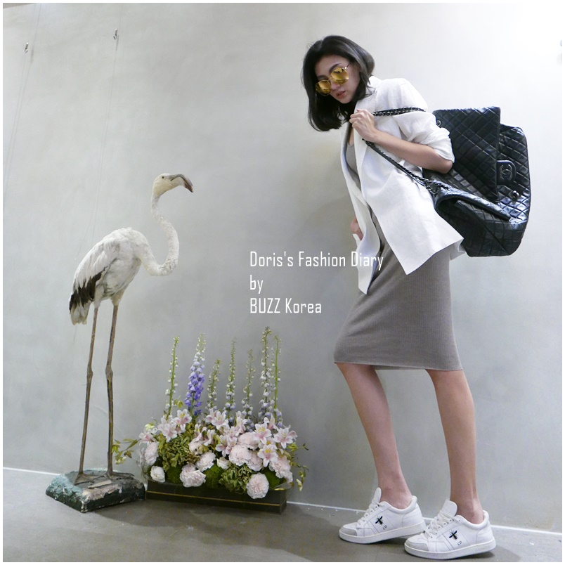 ♣ Doris’s Fashion Diary 訂製麻料立體剪裁俐落西裝外套 白色