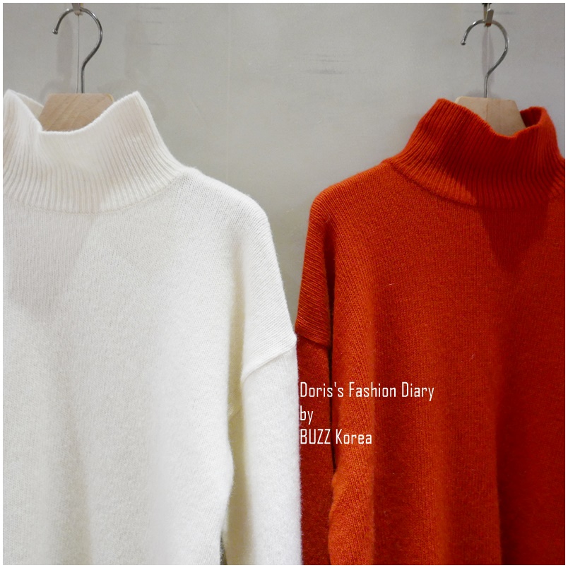 ♣ 毛料高領毛衣 氣質白/聖誕紅