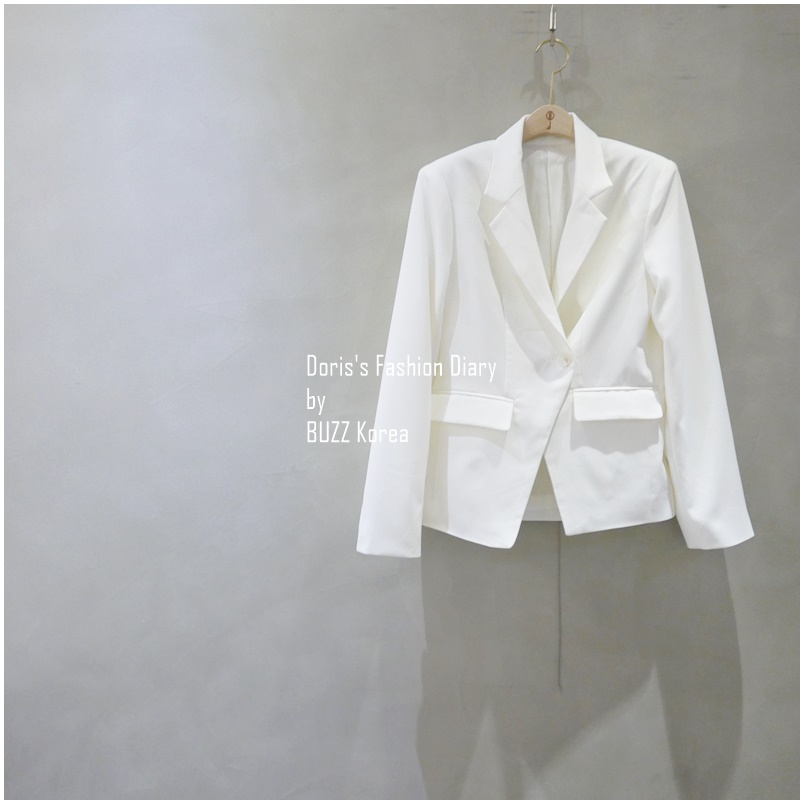 ♣ 優雅白色西裝外套 