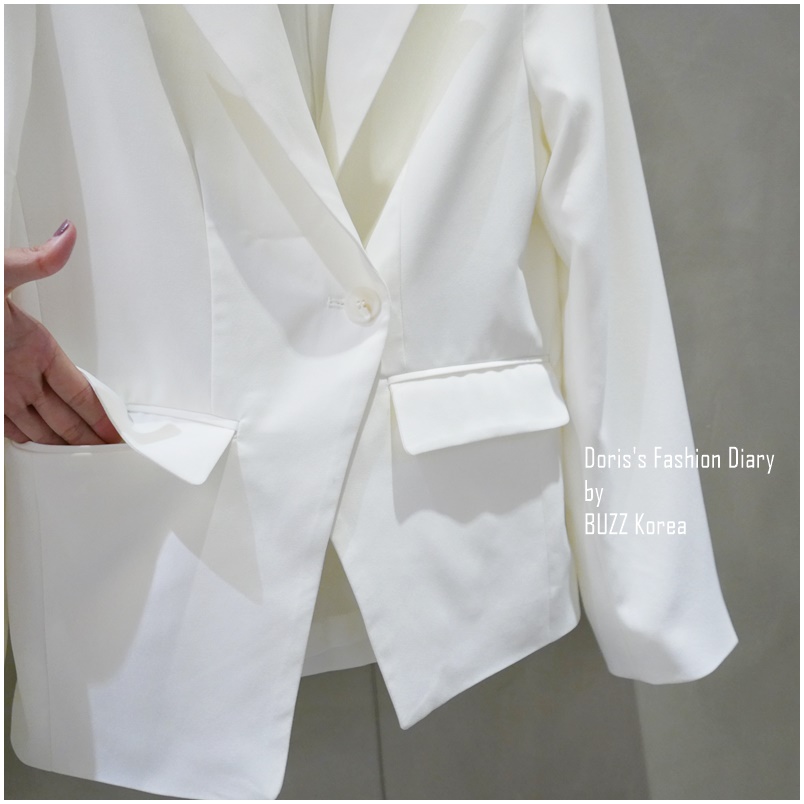 ♣ 優雅白色西裝外套 