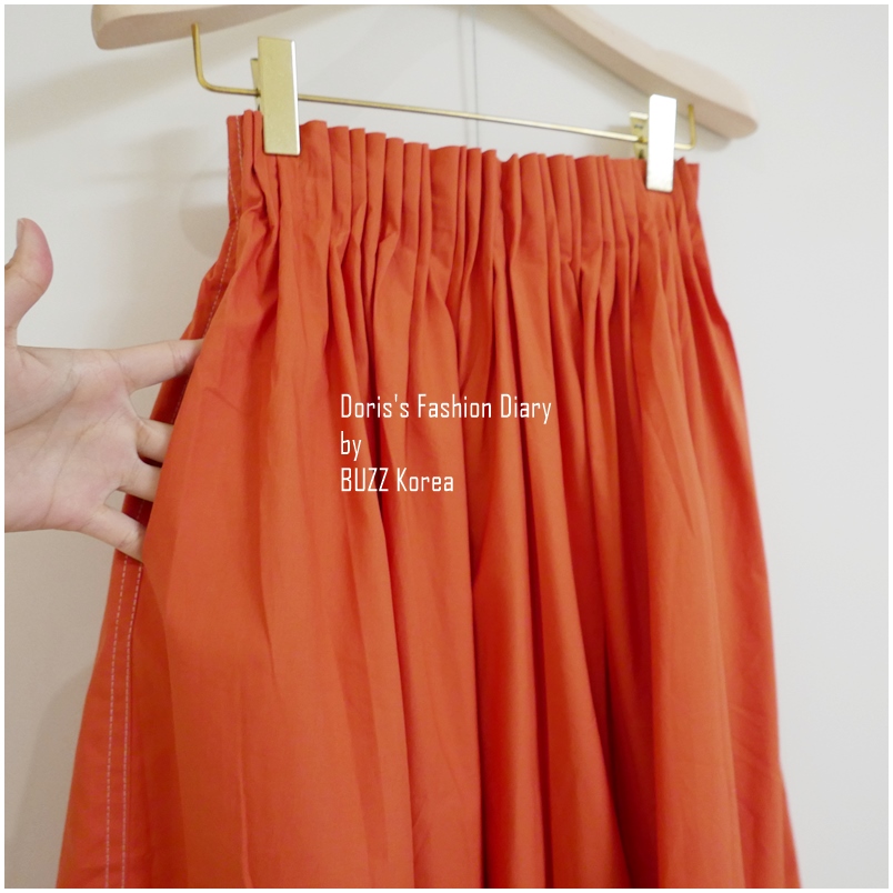 ♣ S026  紅色口袋圓裙