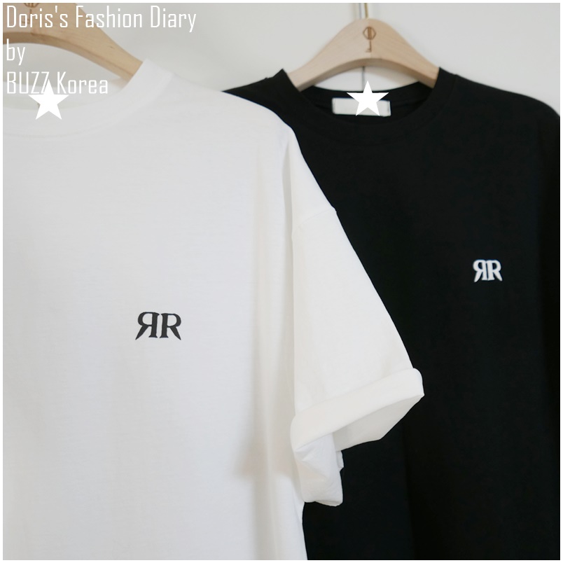  ♣  S011   RR小logo棉Tee  白色/黑色