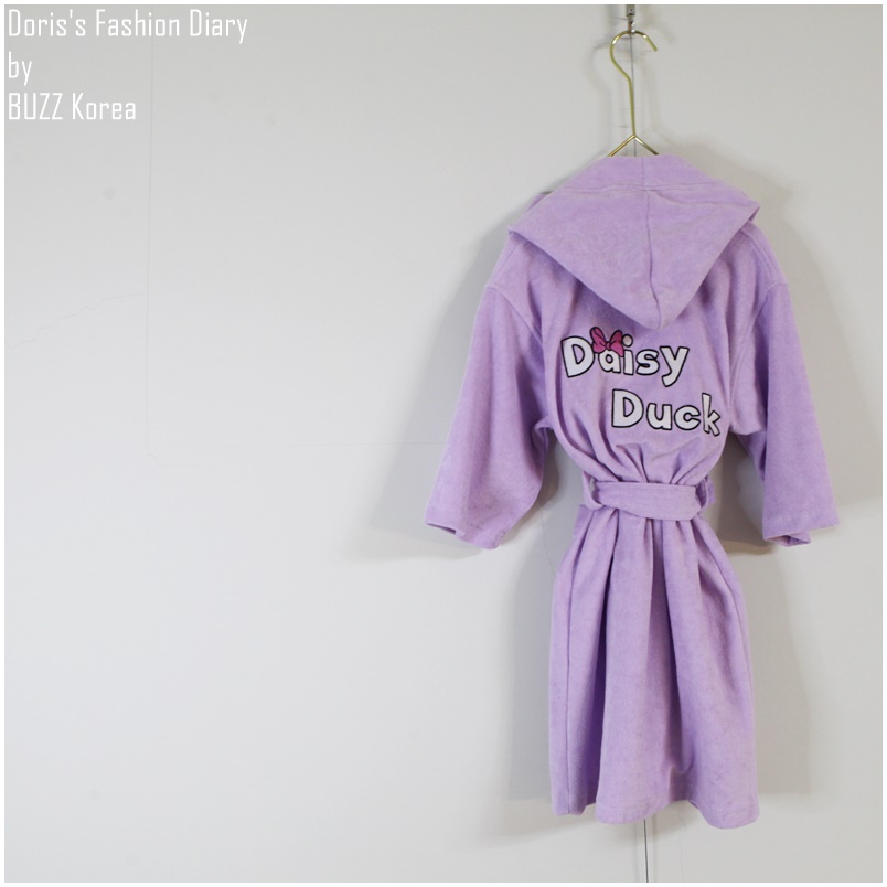 ♣ T072 小孩的粉紫黛西連帽浴袍