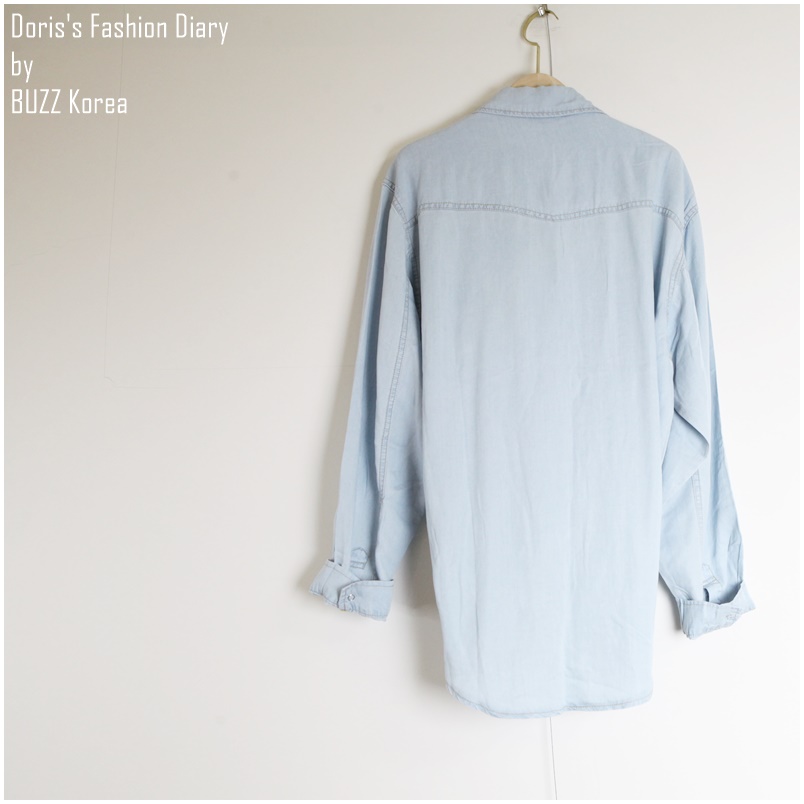 ♣ T028 淺藍柔軟布料舒服長襯衫