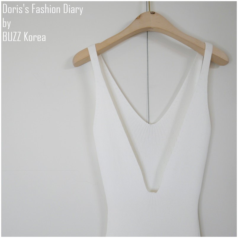 ♣ C049 Doriss Fashion Diary 訂製針織大V露背長洋裝