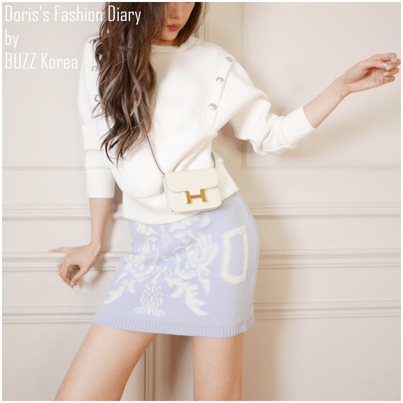 ♣ G002 Doriss Fashion Diary 訂製超舒服太空棉套裝 白色 (不拆售)-少量現貨