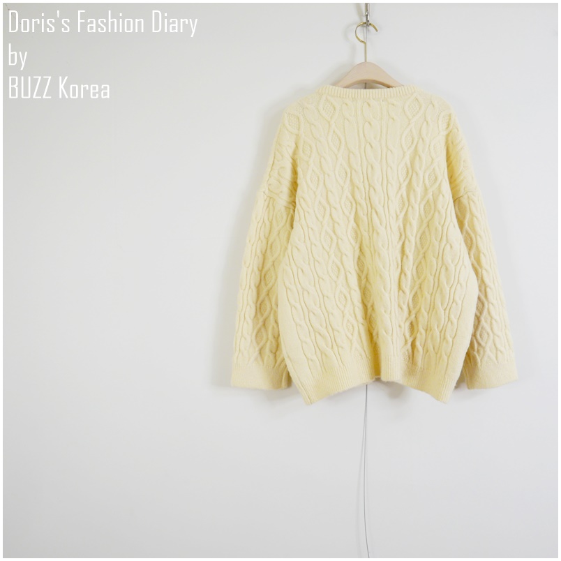 ♣ G021 羊毛麻花V領長版毛衣