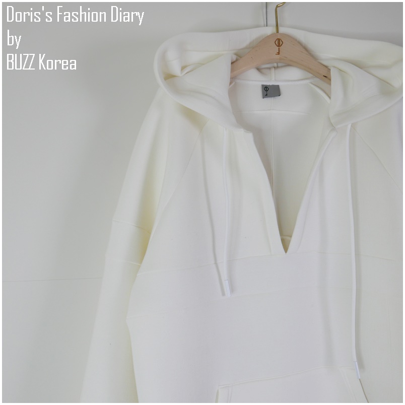 ♣ J036 Doriss Fashion Diary 訂製太空棉V領連帽衛衣 (太空白)