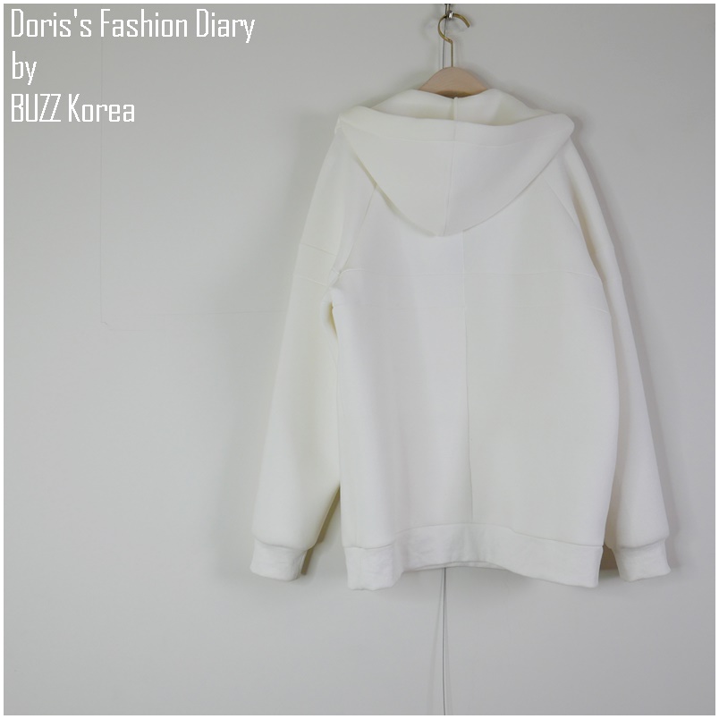 ♣ J036 Doriss Fashion Diary 訂製太空棉V領連帽衛衣 (太空白)