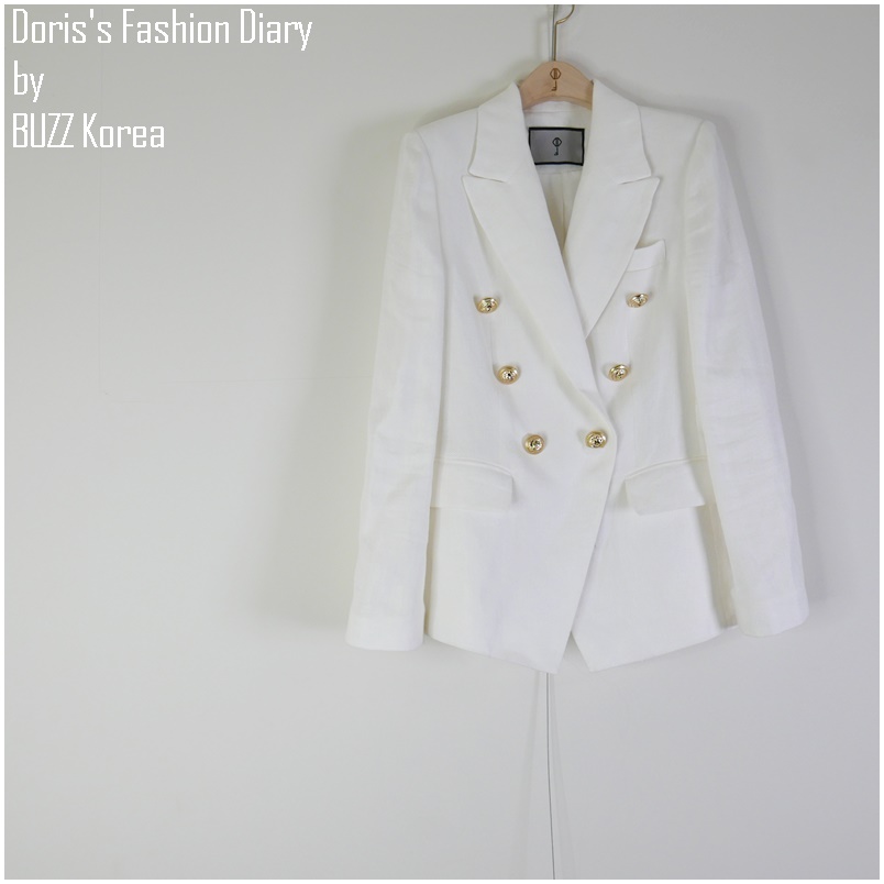 ♣ K001 Doriss Fashion Diary 訂製麻質華麗金釦西裝外套