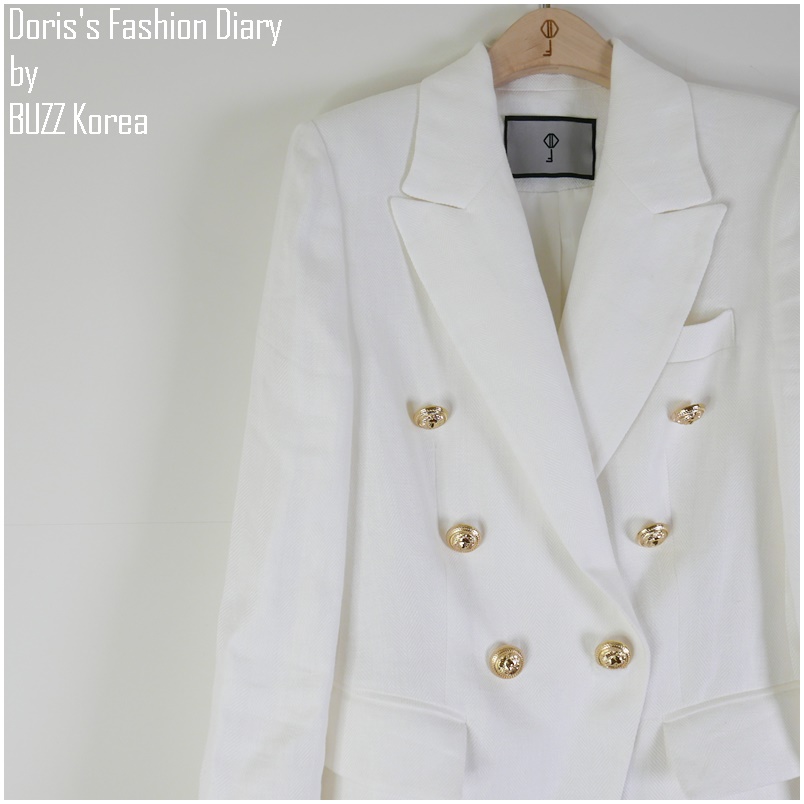 ♣ K001 Doriss Fashion Diary 訂製麻質華麗金釦西裝外套