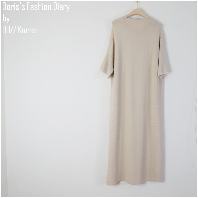 ♣ L054 Krystal Knit Dress 螺紋薄針織氣質長洋裝