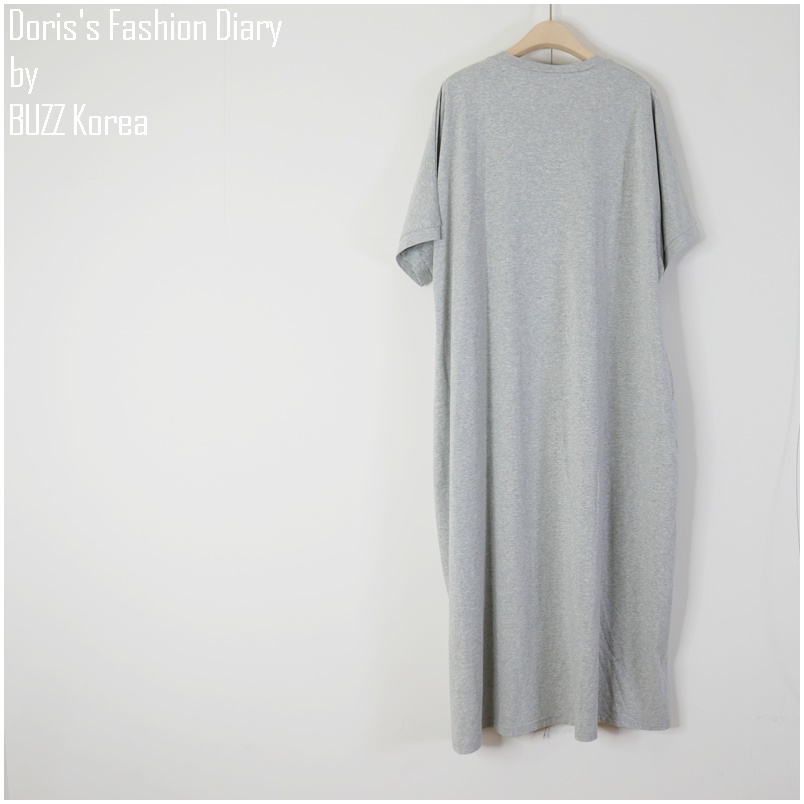 ♣ L046 Long T-dress 棉質口袋長洋裝