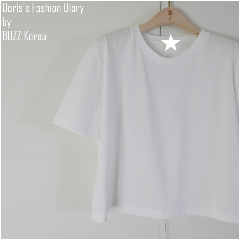 ♣ L012 Butter cropped T-shirt 緞棉短腰上衣(白色/黑色)
