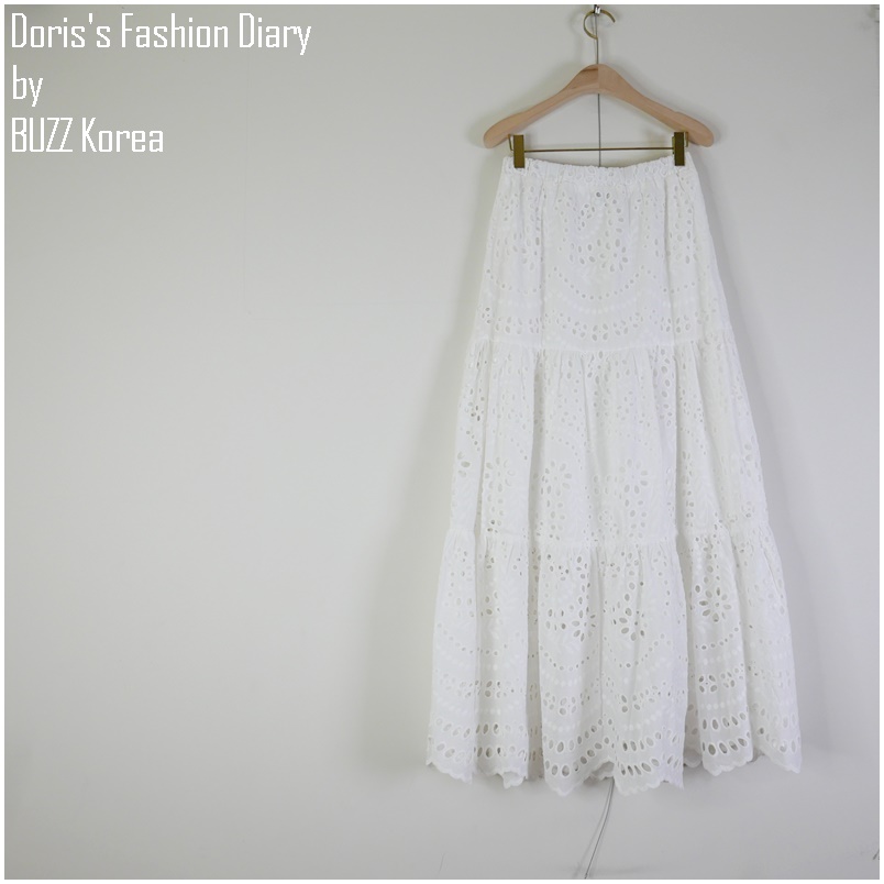 ♣ K057 法式白色氣質蕾絲長裙