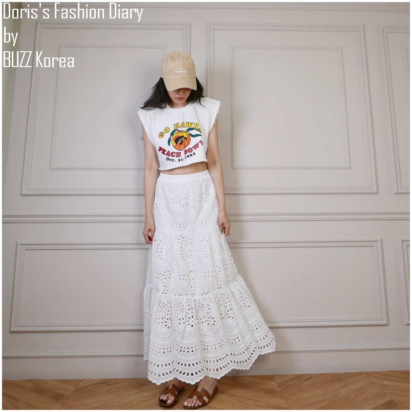 ♣ K057 法式白色氣質蕾絲長裙