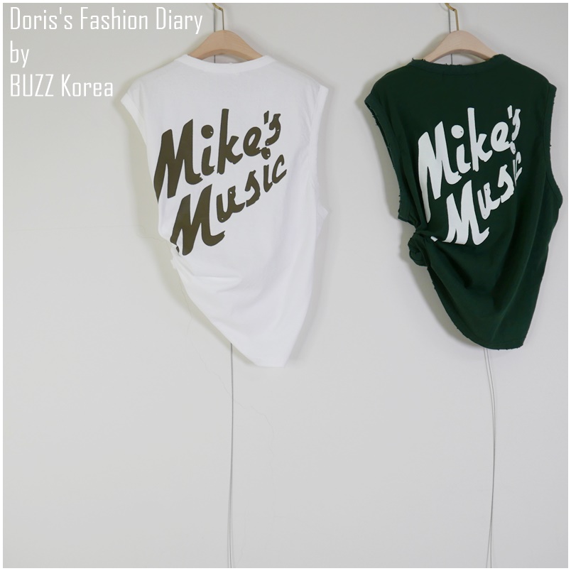♣ M011 Mike’s Music 挖袖背心 白色/綠色