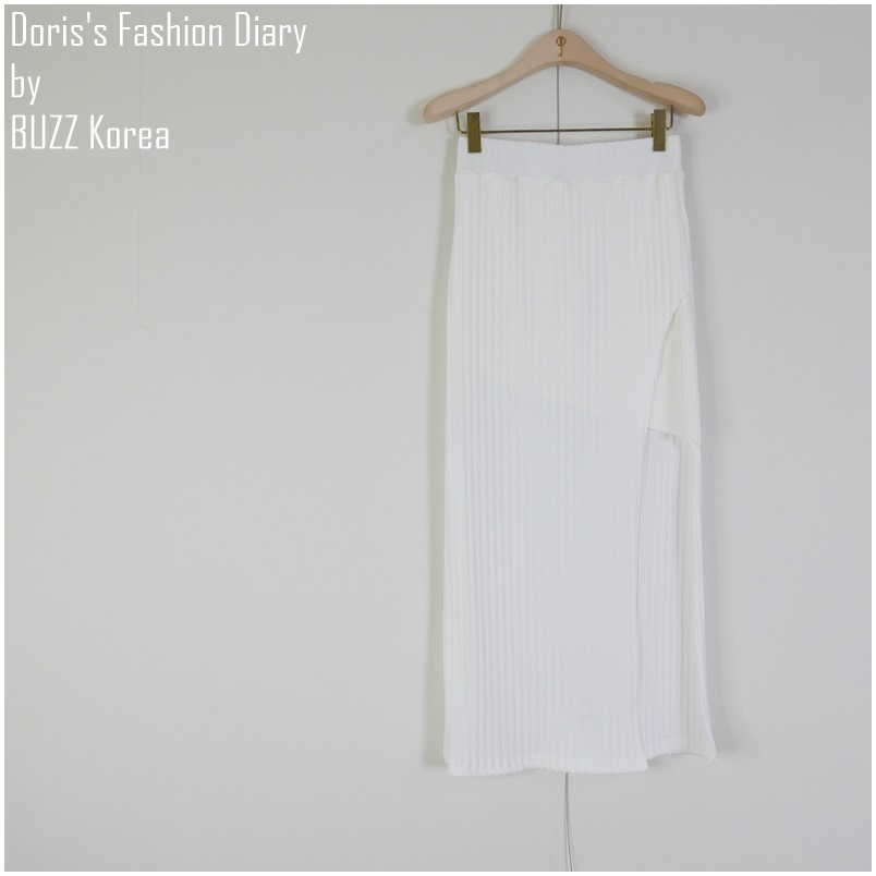 ♣ M028 螺紋棉質造型開岔長裙